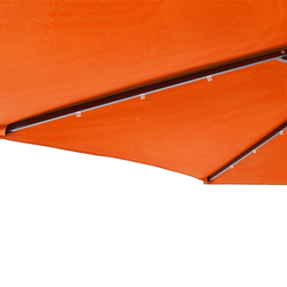 Parasol met LED's en stalen paal 225x225x212 cm terracotta