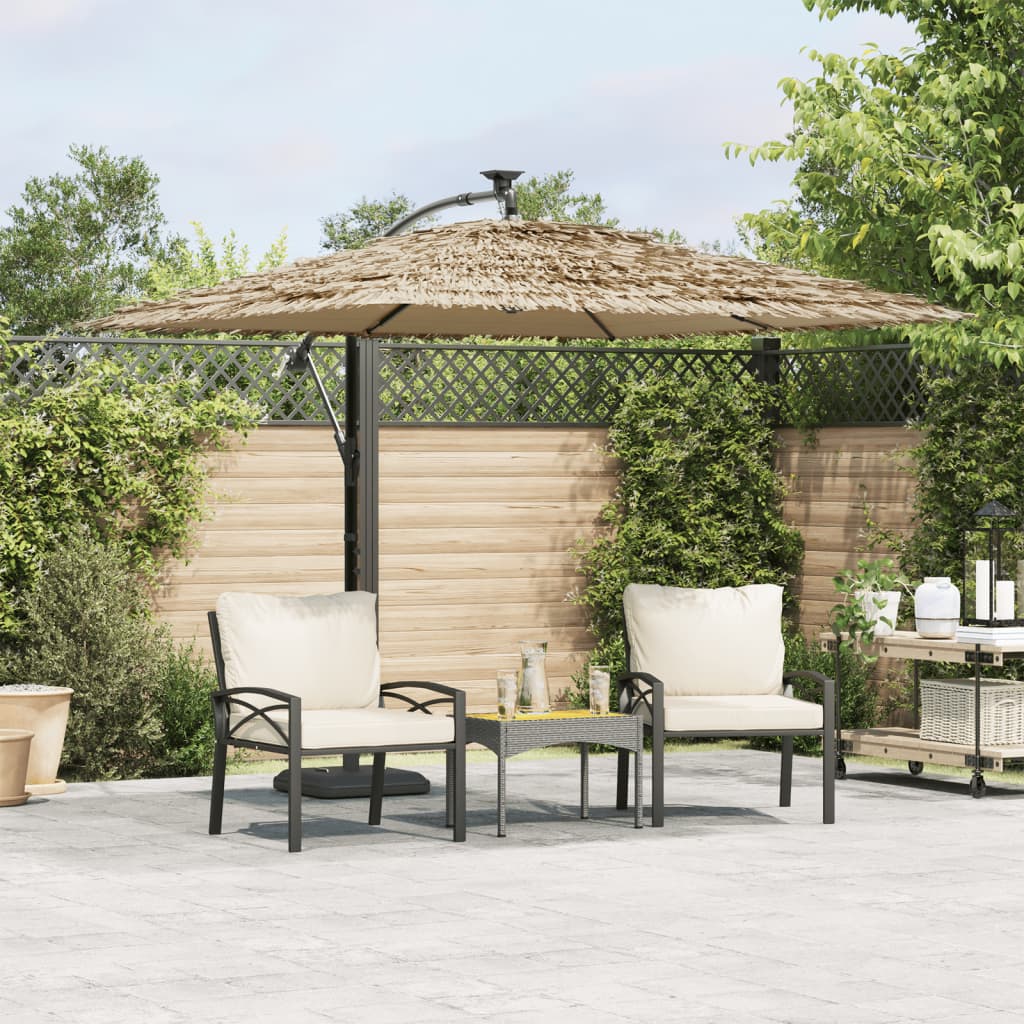 Parasol met stalen paal 246x246x230 cm bruin