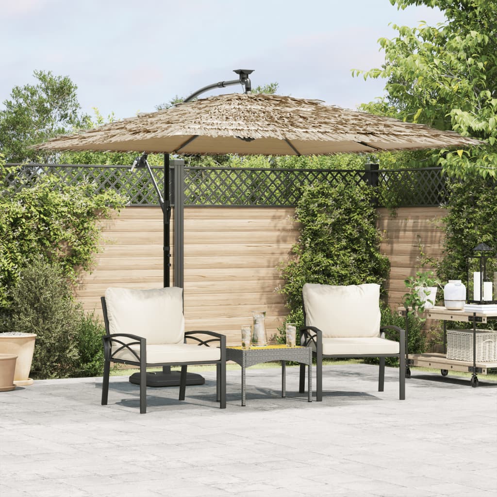 Parasol met stalen paal 269x269x235 cm bruin