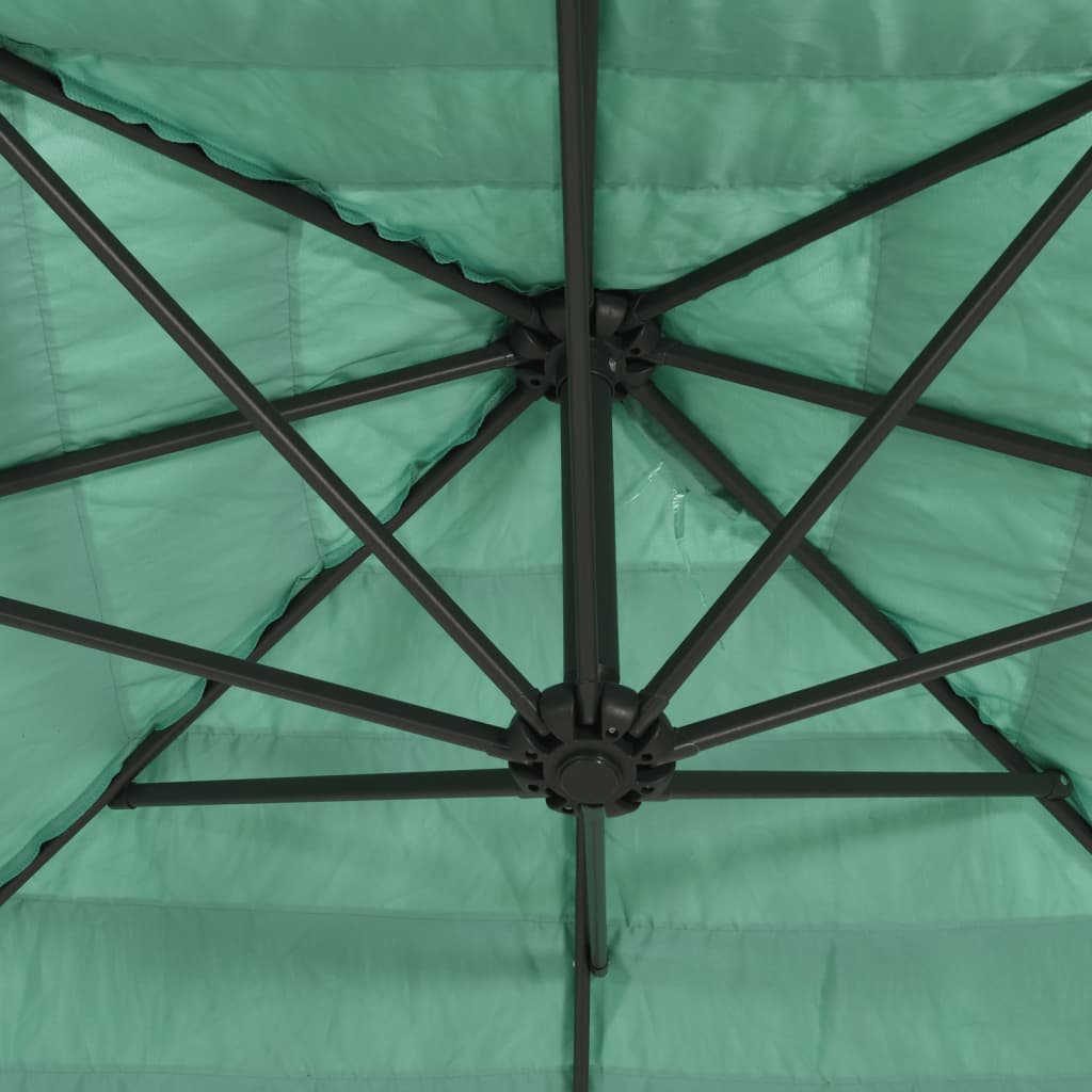 Parasol met stalen paal 290x290x238 cm groen