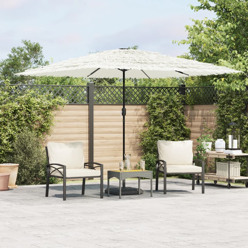 Parasol met stalen paal 290x290x238 cm wit