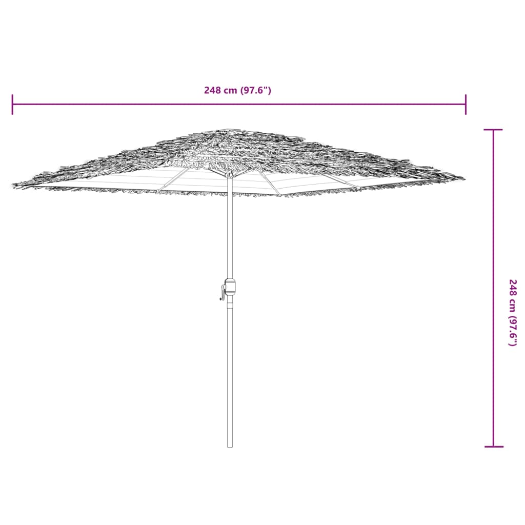 Parasol met stalen paal 248x248x248 cm blauw