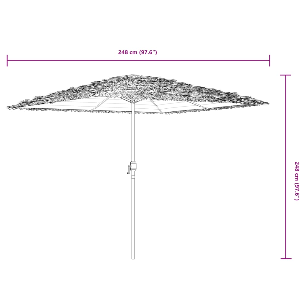 Parasol met stalen paal 248x248x248 cm groen