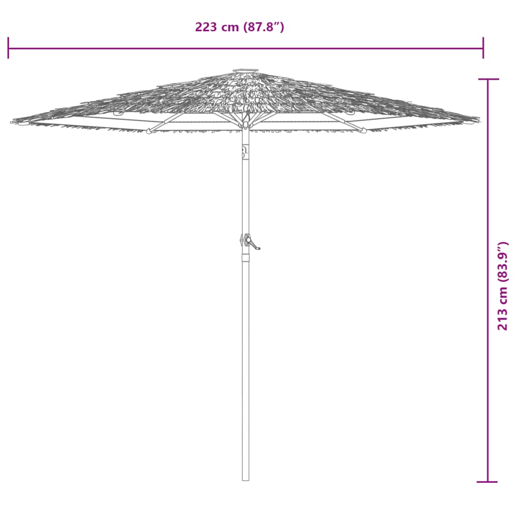 Parasol met stalen paal 223x223x213 cm blauw