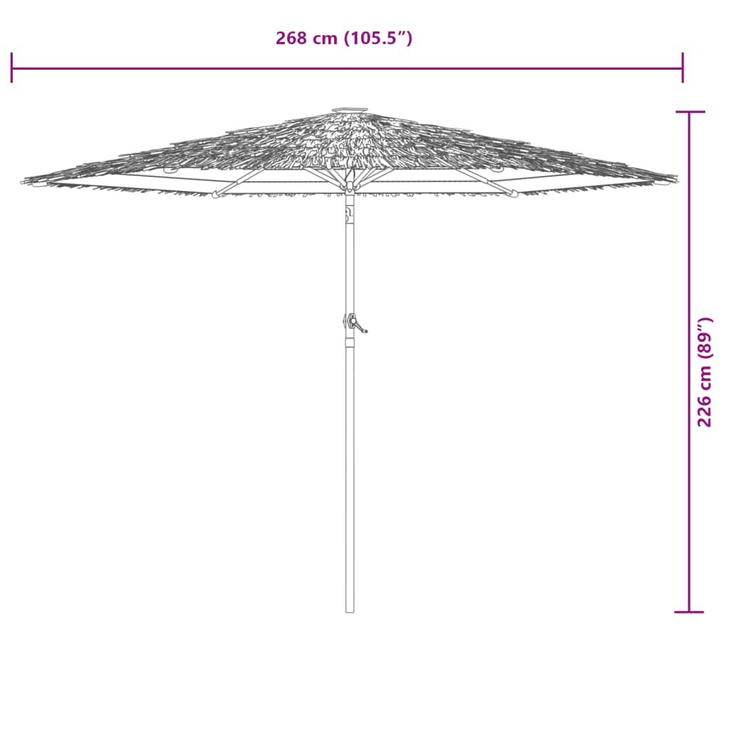 Parasol met stalen paal 268x268x226 cm blauw