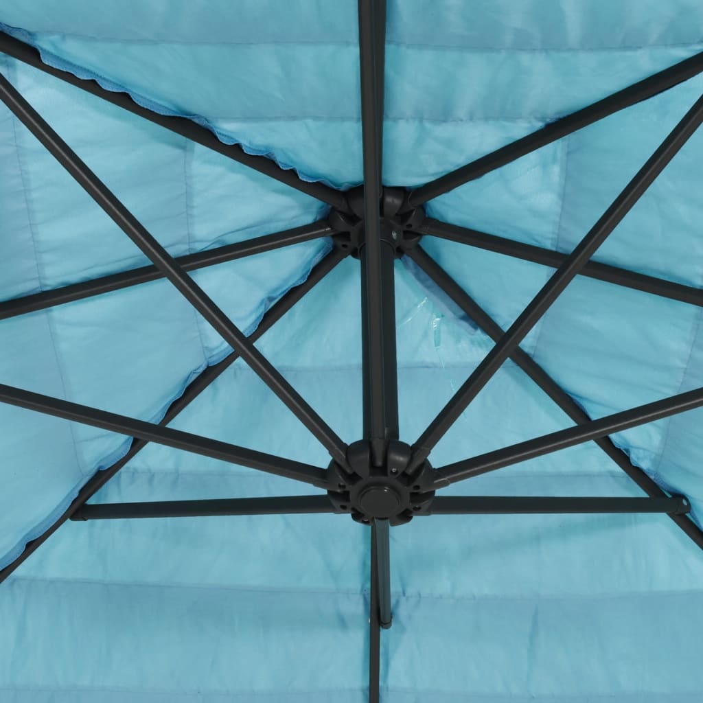 Parasol met stalen paal 288x288x225 cm blauw