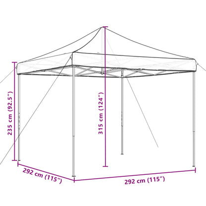 Partytent inklapbaar pop-up 292x292x315 cm bordeauxrood