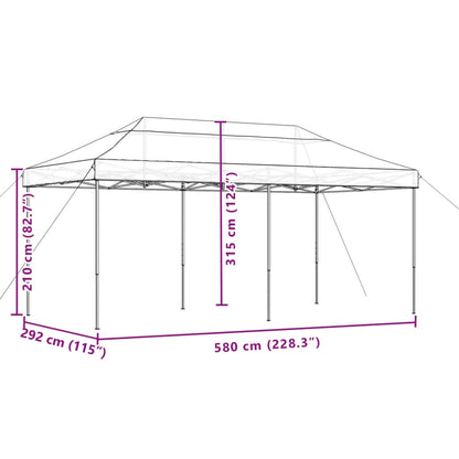 Partytent inklapbaar pop-up 580x292x315 cm beige