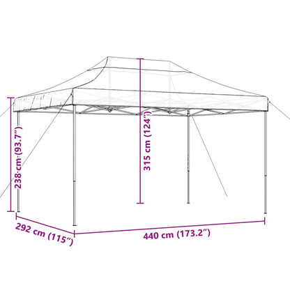 Partytent inklapbaar pop-up 440x292x315 cm taupe