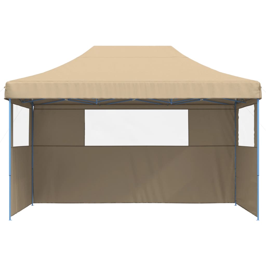 Partytent inklapbaar pop-up met 3 zijwanden beige