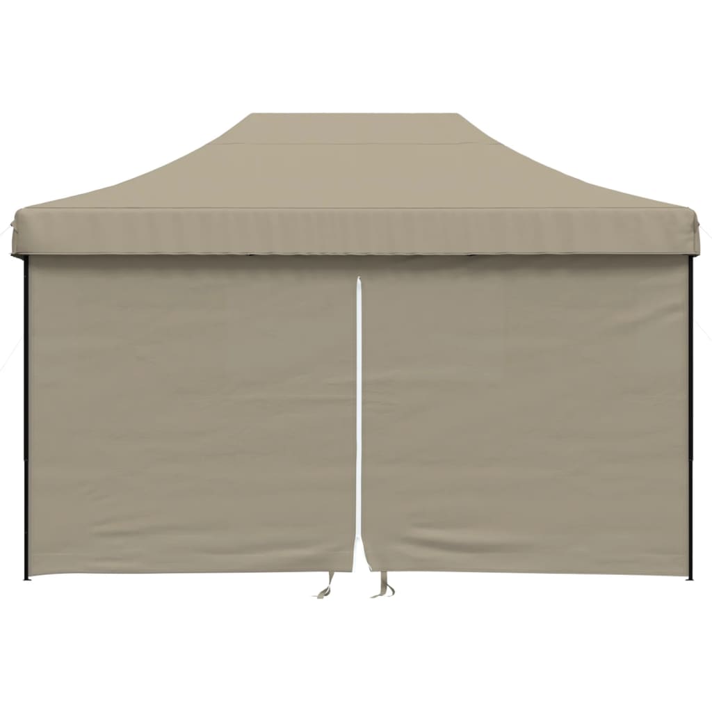 Partytent inklapbaar pop-up met 4 zijwanden taupe