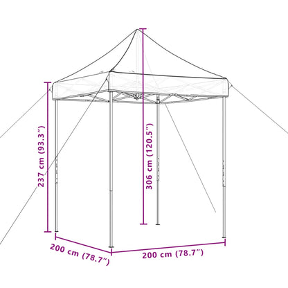 Partytent inklapbaar pop-up 200x200x306 cm beige