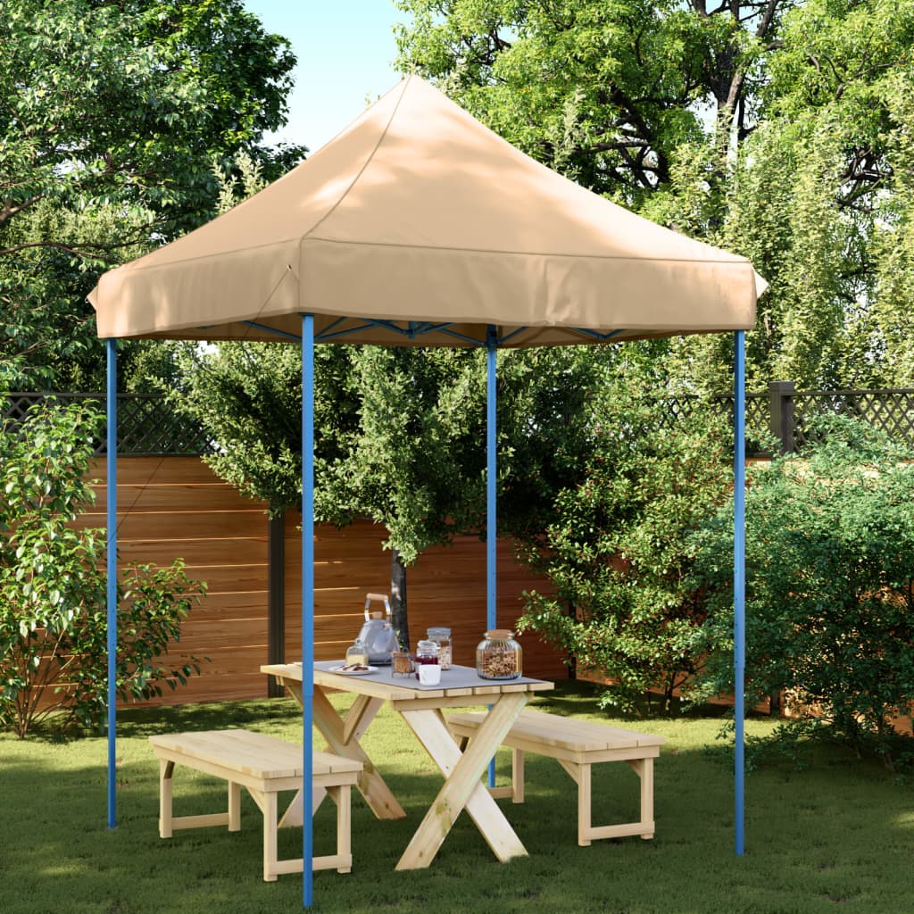 Partytent inklapbaar pop-up 200x200x306 cm beige