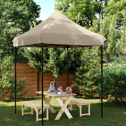 Partytent inklapbaar pop-up 200x200x306 cm taupe