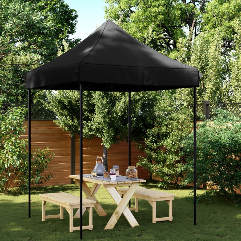 Partytent inklapbaar pop-up 200x200x306 cm zwart