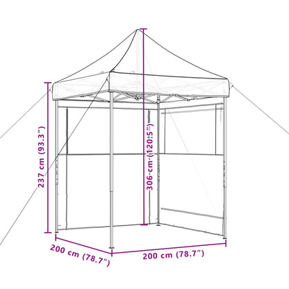 Partytent inklapbaar pop-up met 2 zijwanden groen