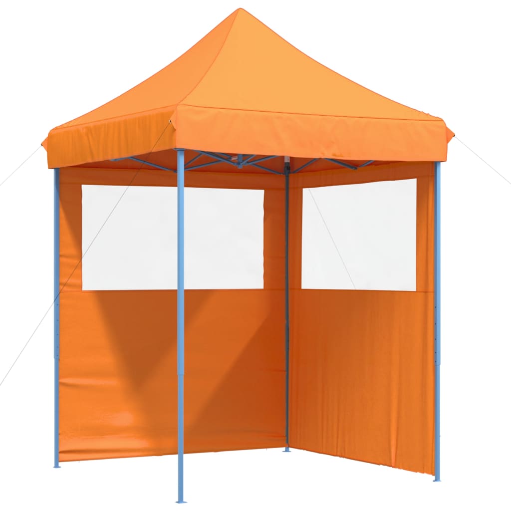 Partytent inklapbaar pop-up met 2 zijwanden oranje