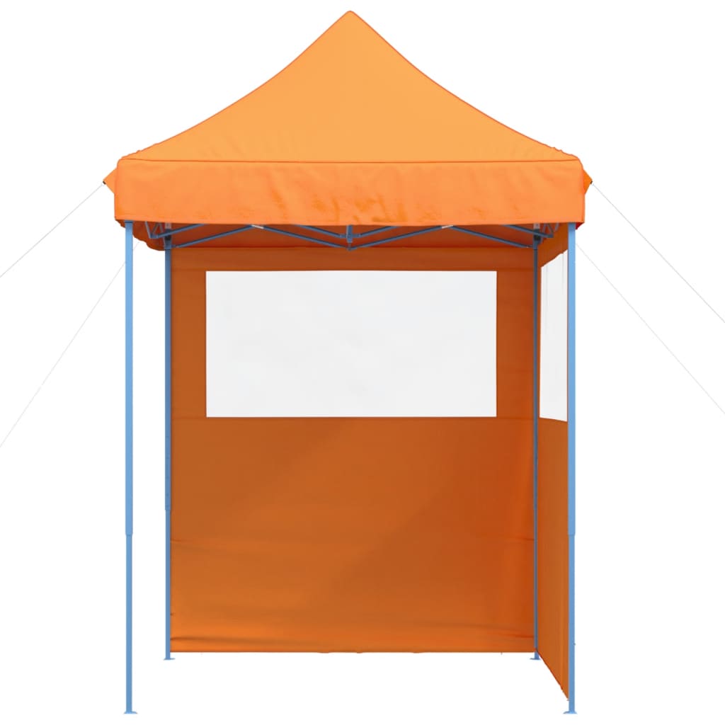 Partytent inklapbaar pop-up met 2 zijwanden oranje