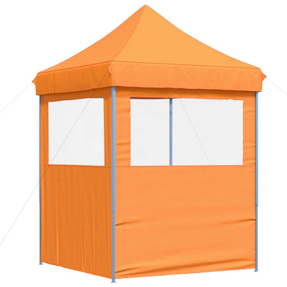 Partytent inklapbaar pop-up met 2 zijwanden oranje