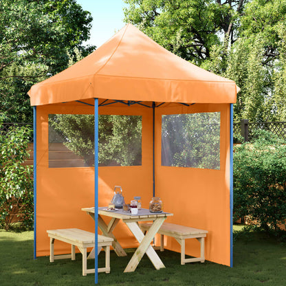 Partytent inklapbaar pop-up met 2 zijwanden oranje