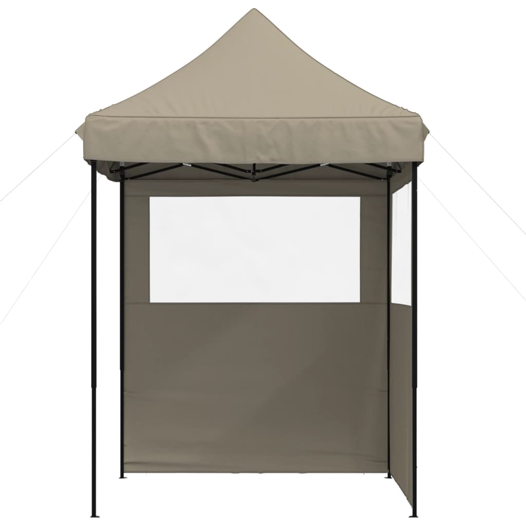 Partytent inklapbaar pop-up met 2 zijwanden taupe