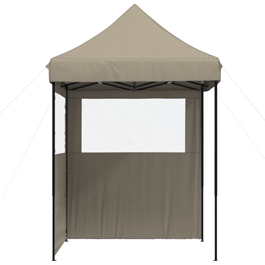 Partytent inklapbaar pop-up met 2 zijwanden taupe