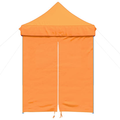 Partytent inklapbaar pop-up met 4 zijwanden oranje