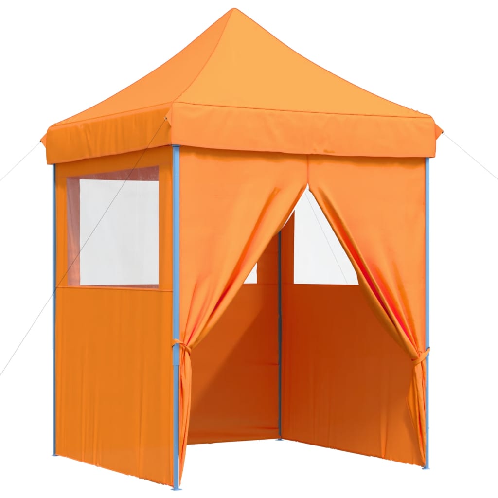 Partytent inklapbaar pop-up met 4 zijwanden oranje