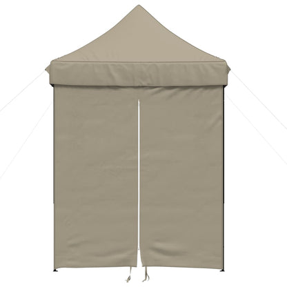 Partytent inklapbaar pop-up met 4 zijwanden taupe