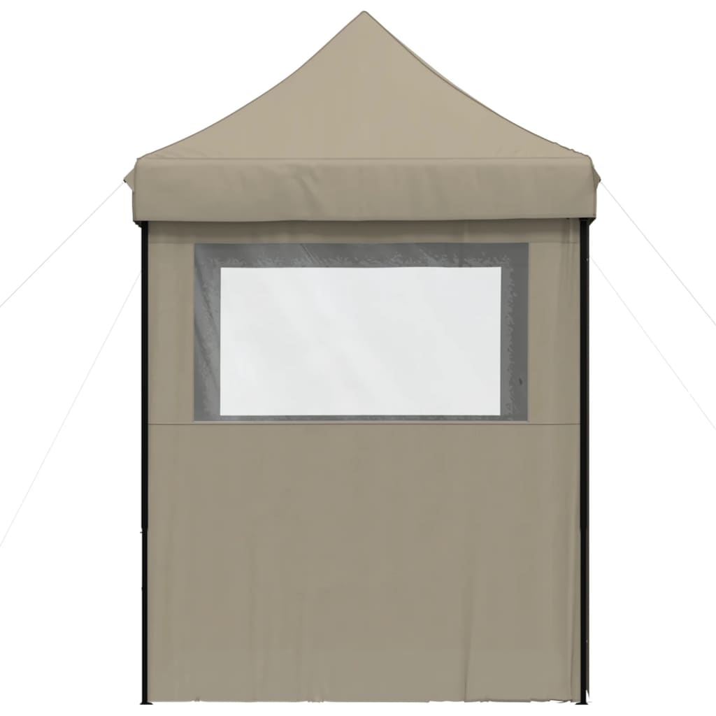 Partytent inklapbaar pop-up met 4 zijwanden taupe