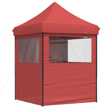 Partytent inklapbaar pop-up met 4 zijwanden bordeauxrood