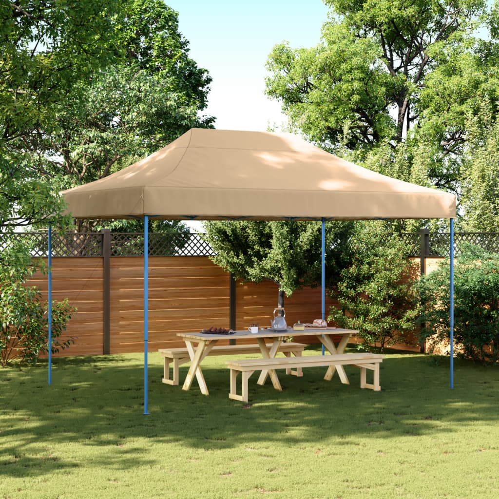 Partytent inklapbaar pop-up 410x279x315 cm beige