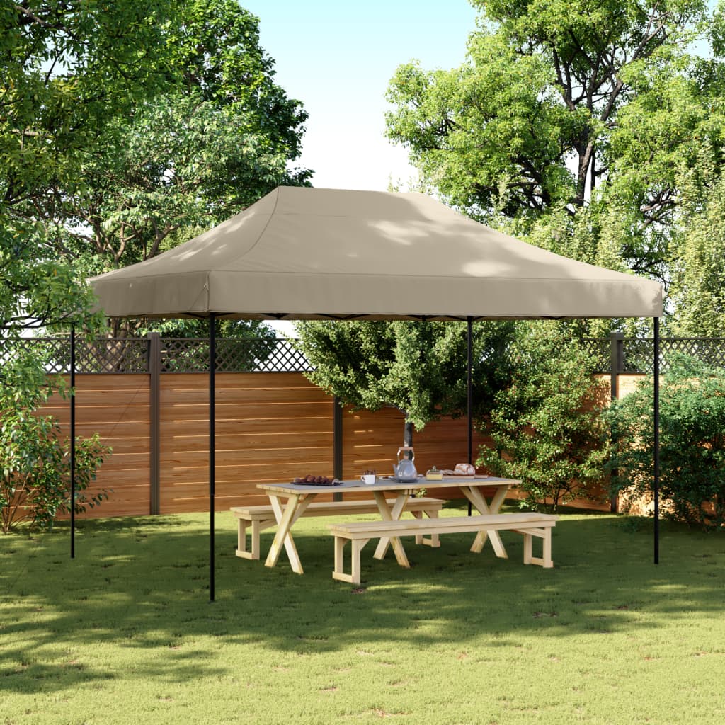 Partytent inklapbaar pop-up 410x279x315 cm taupe