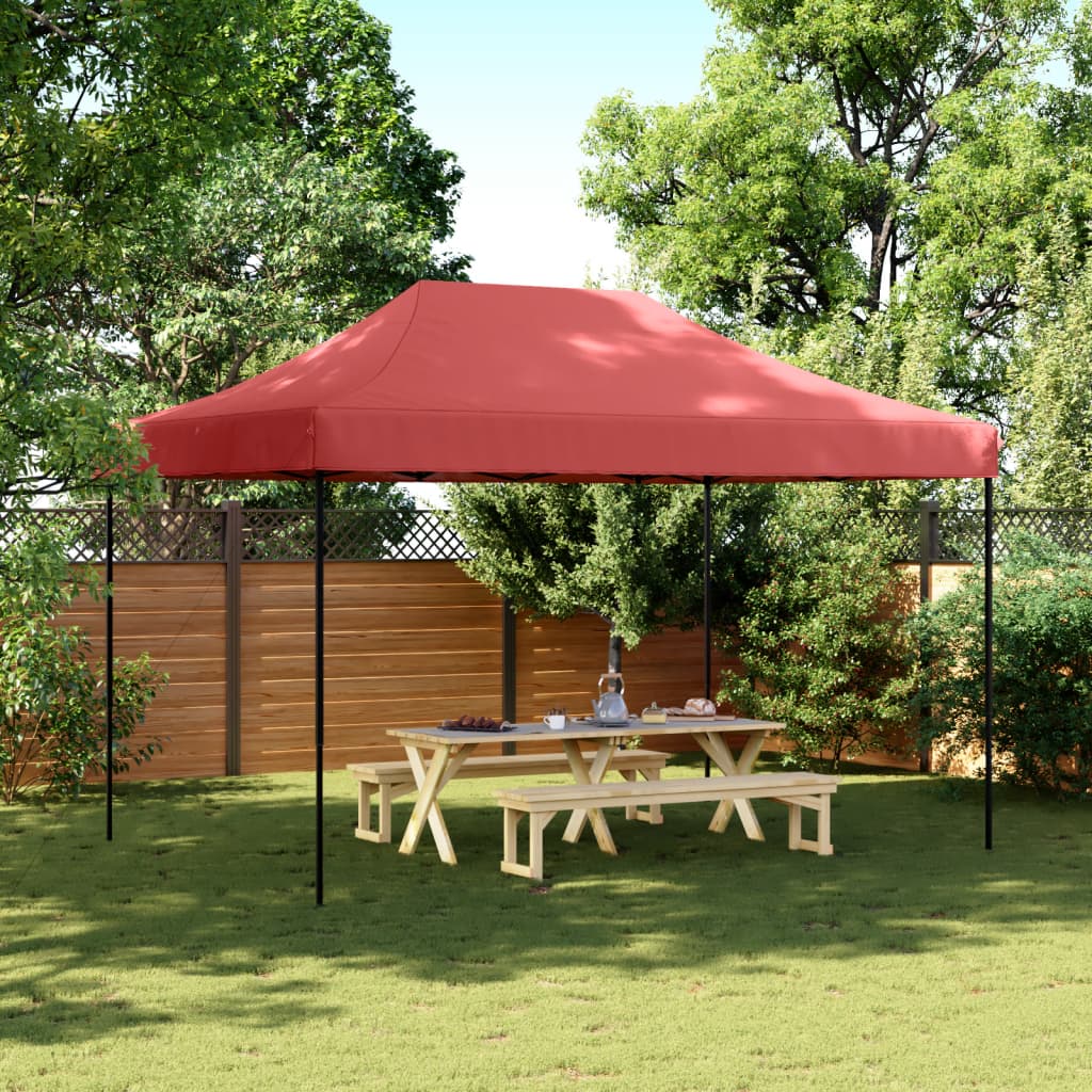 Partytent inklapbaar pop-up 410x279x315 cm bordeauxrood