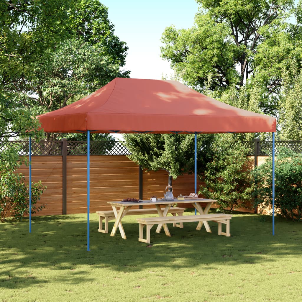 Partytent inklapbaar pop-up 410x279x315 cm terracotta