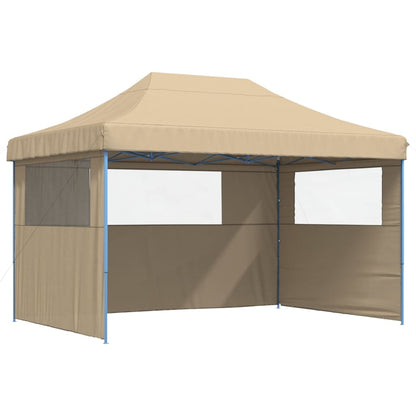 Partytent inklapbaar pop-up met 3 zijwanden beige