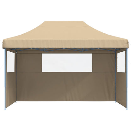 Partytent inklapbaar pop-up met 3 zijwanden beige