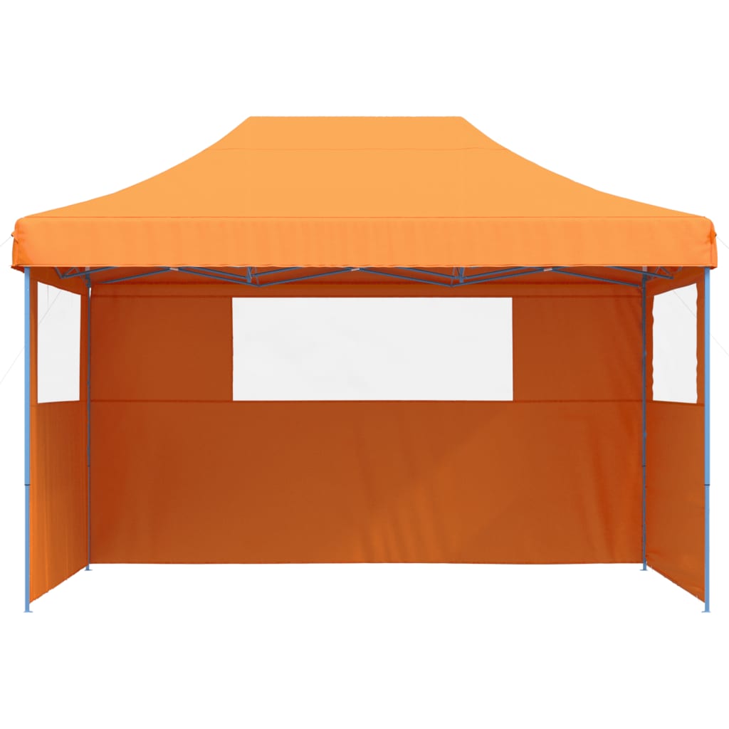 Partytent inklapbaar pop-up met 3 zijwanden oranje