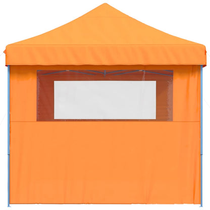 Partytent inklapbaar pop-up met 3 zijwanden oranje