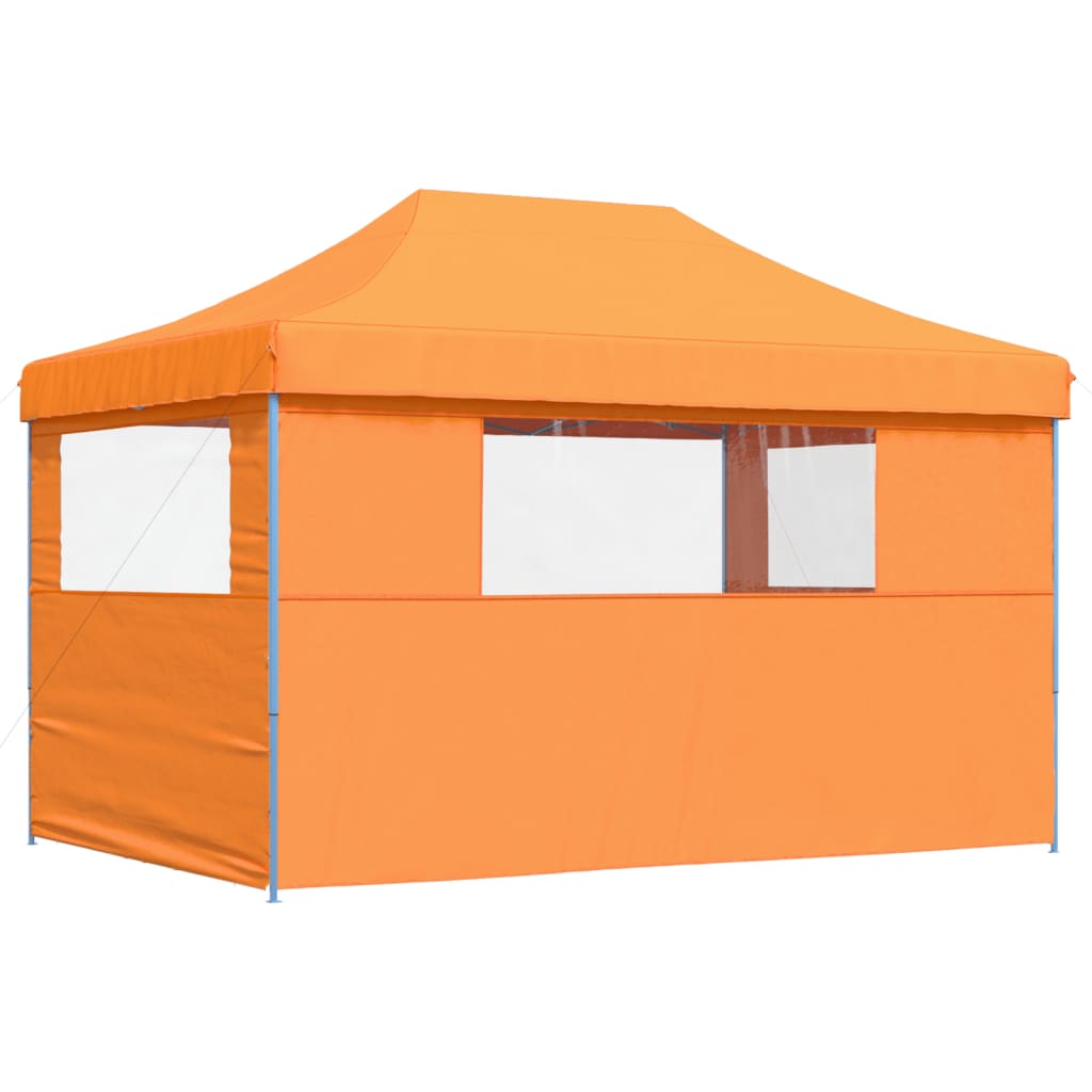 Partytent inklapbaar pop-up met 3 zijwanden oranje