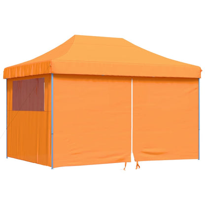 Partytent inklapbaar pop-up met 4 zijwanden oranje