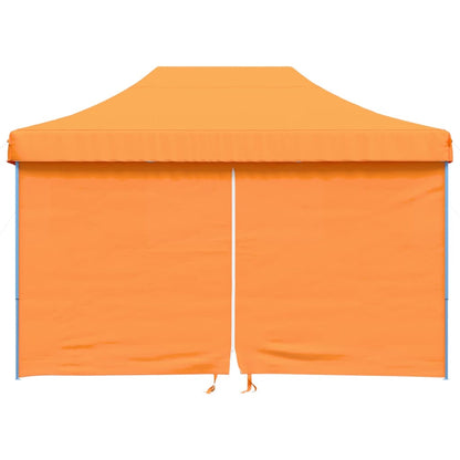 Partytent inklapbaar pop-up met 4 zijwanden oranje