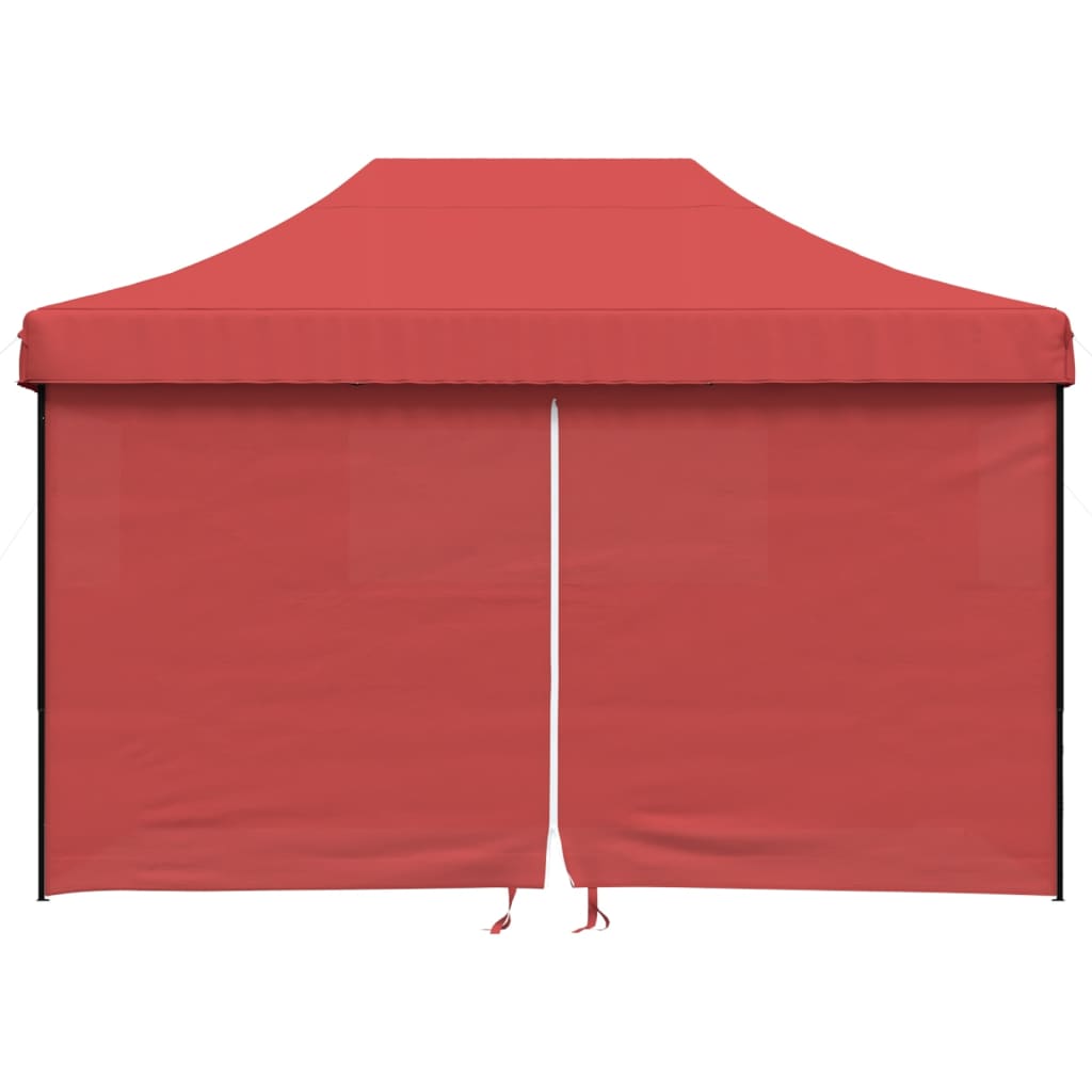 Partytent inklapbaar pop-up met 4 zijwanden bordeauxrood