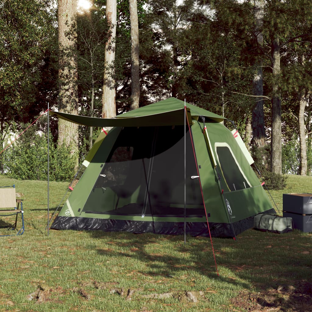 Koepeltent 5-persoons snelontgrendeling groen