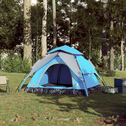 Koepeltent 3-persoons snelontgrendeling blauw