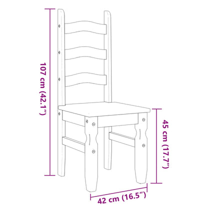 Eetkamerstoelen 2 st Corona 42x47x107 cm grenenhout