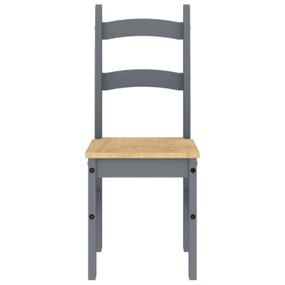 Eetkamerstoelen 2 st 40x46x99 cm massief grenenhout grijs