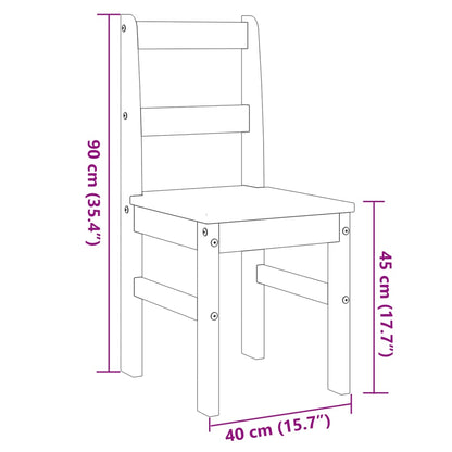 Eetkamerstoelen 2 st Panama 40x46x90 cm grenenhout