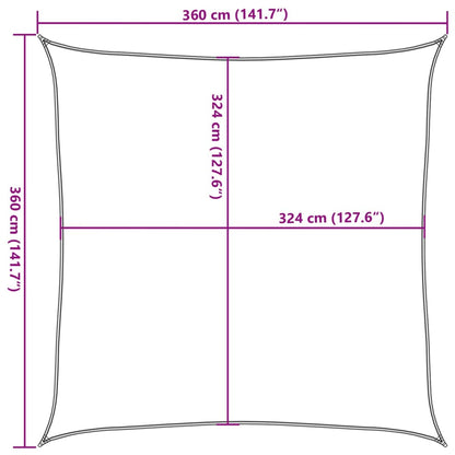 Zonnezeil 160 g/m² vierkant 3,6x3,6 m HDPE zandkleurig