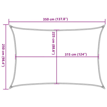 Zonnezeil 160 g/m² rechthoekig 2,5x3,5 m HDPE zandkleurig